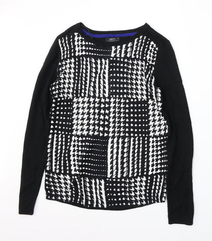 Womens UK Size 8 Papaya Black Pullover Jumper