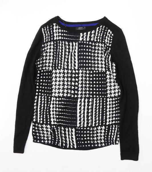 Womens UK Size 8 Papaya Black Pullover Jumper