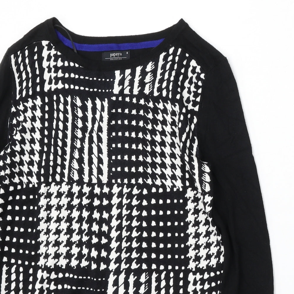 Womens UK Size 8 Papaya Black Pullover Jumper