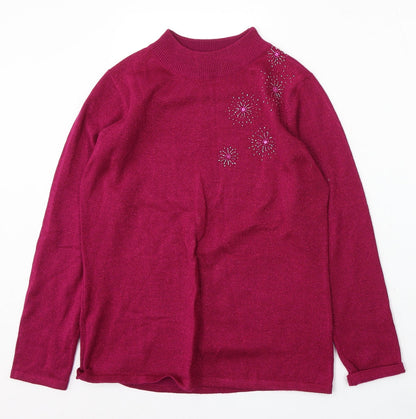 Womens UK Size S Bonmarché Pink Pullover Jumper