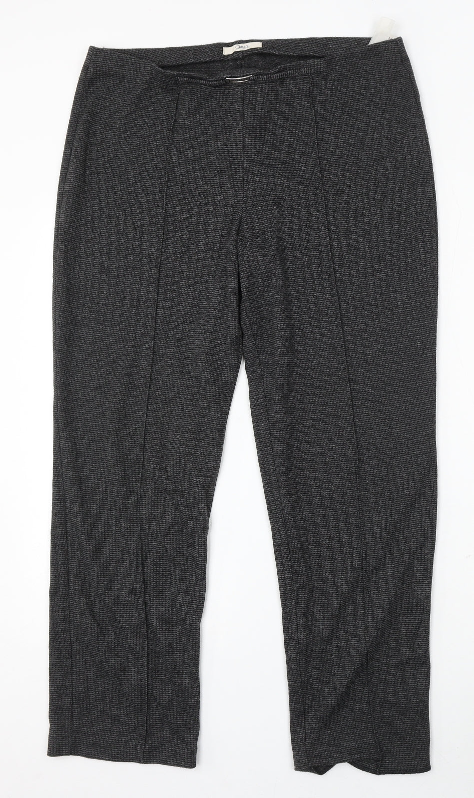 Classic Womens Grey Polyester Trousers Size 14 L29 in Regular