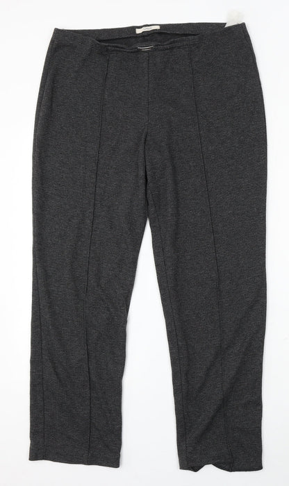 Classic Womens Grey Polyester Trousers Size 14 L29 in Regular