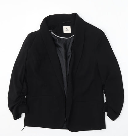TU Womens Black Polyester Jacket Blazer Size 8