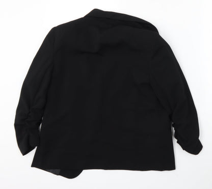 TU Womens Black Polyester Jacket Blazer Size 8