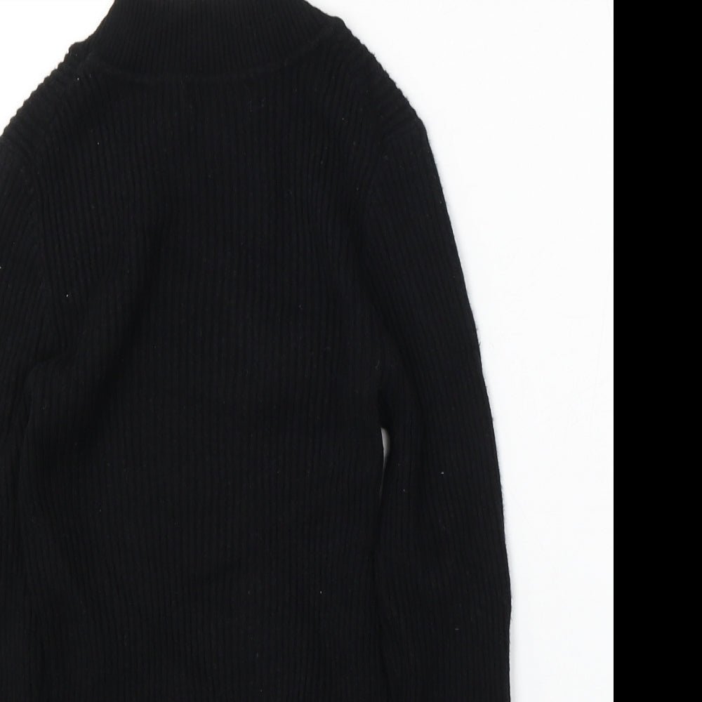 Primark Womens Black Mock Neck Viscose Pullover Jumper Size S