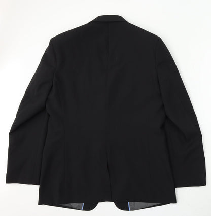 George Mens Black Polyester Jacket Suit Size 42