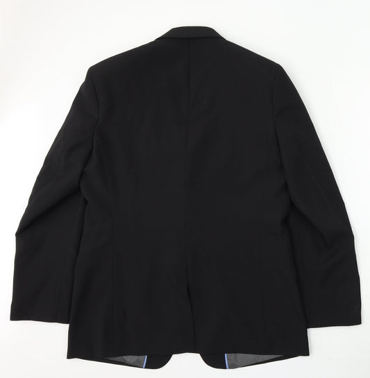 George Mens Black Polyester Jacket Suit Size 42