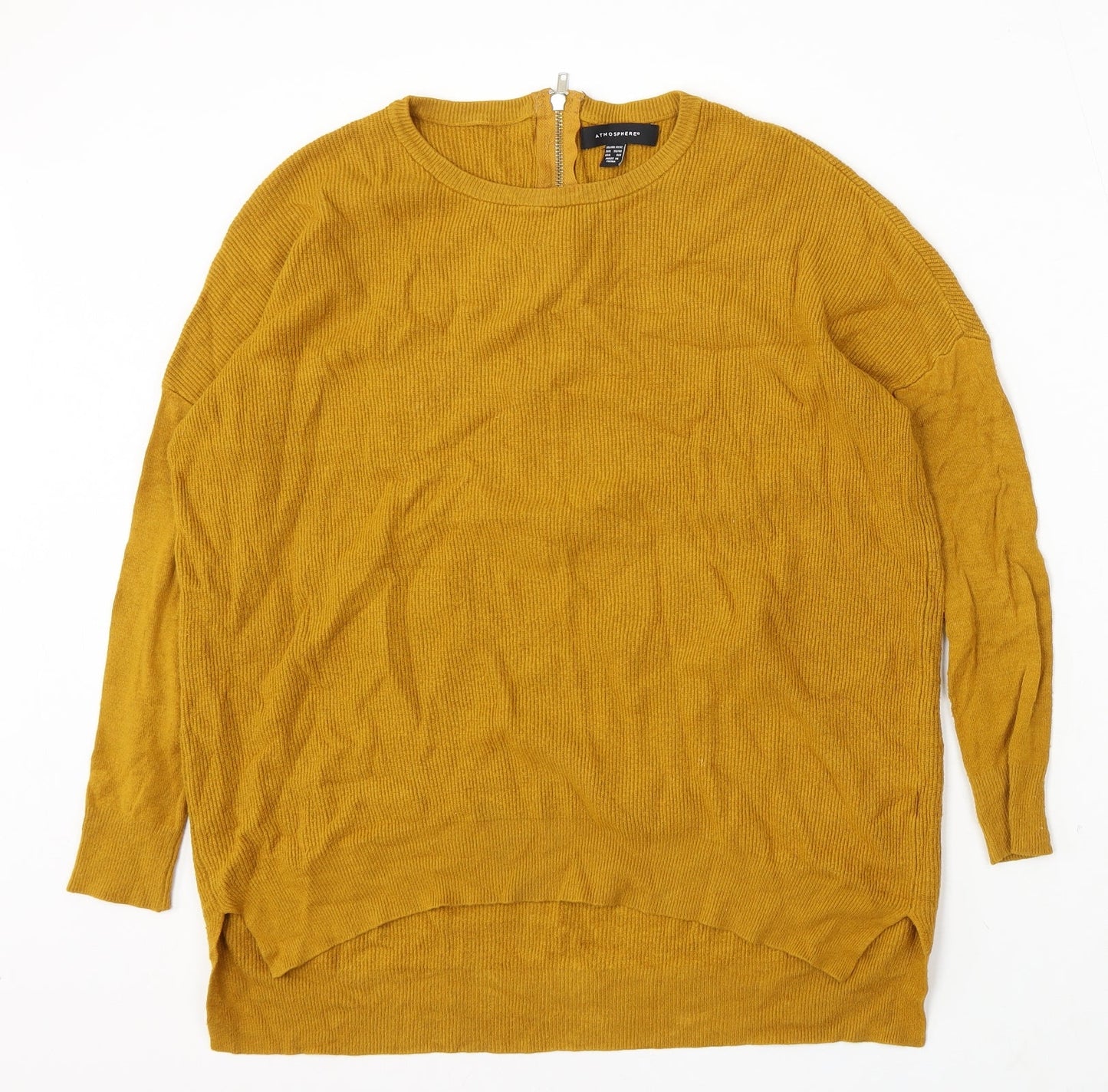 Atmosphere Womens Yellow Round Neck Viscose Pullover Jumper Size M