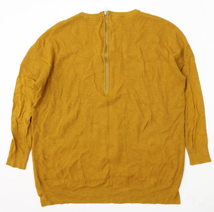 Atmosphere Womens Yellow Round Neck Viscose Pullover Jumper Size M