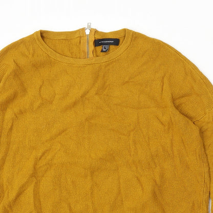 Atmosphere Womens Yellow Round Neck Viscose Pullover Jumper Size M