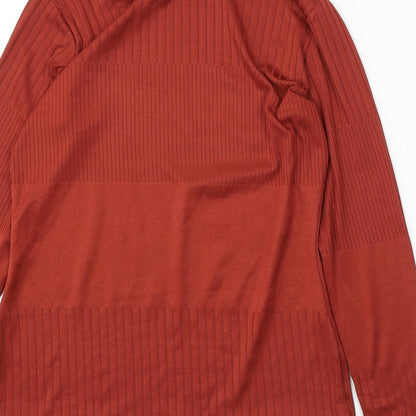 F&F Womens Red Mock Neck Polyacrylate Fibre Pullover Jumper Size 14