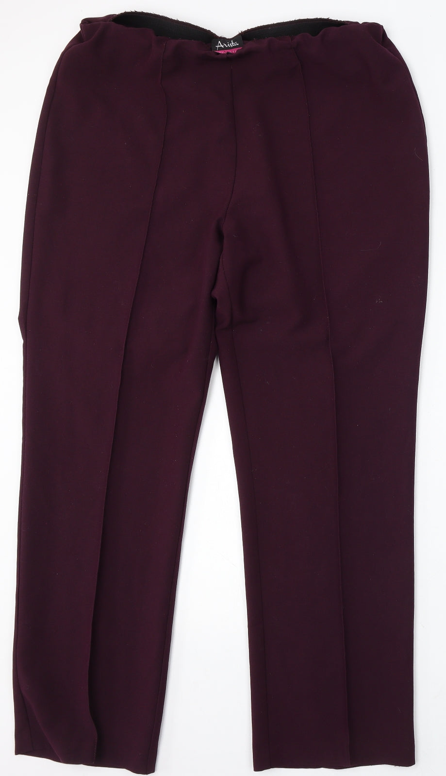 Arista Collection Womens Purple Polyester Trousers Size 16 L30 in Regular