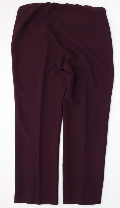 Arista Collection Womens Purple Polyester Trousers Size 16 L30 in Regular
