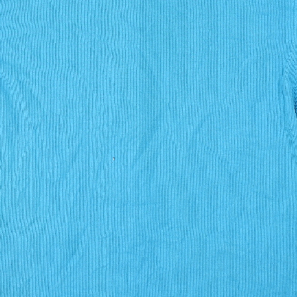 No Problem Womens Blue Round Neck Cotton Cardigan Jumper Size 10