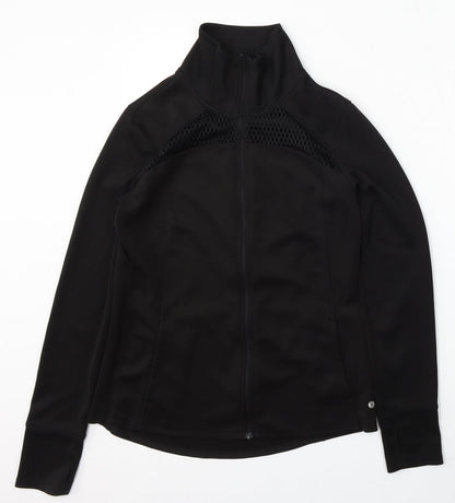 Layers Womens Black Polyester Pullover Sweatshirt Size M Zip