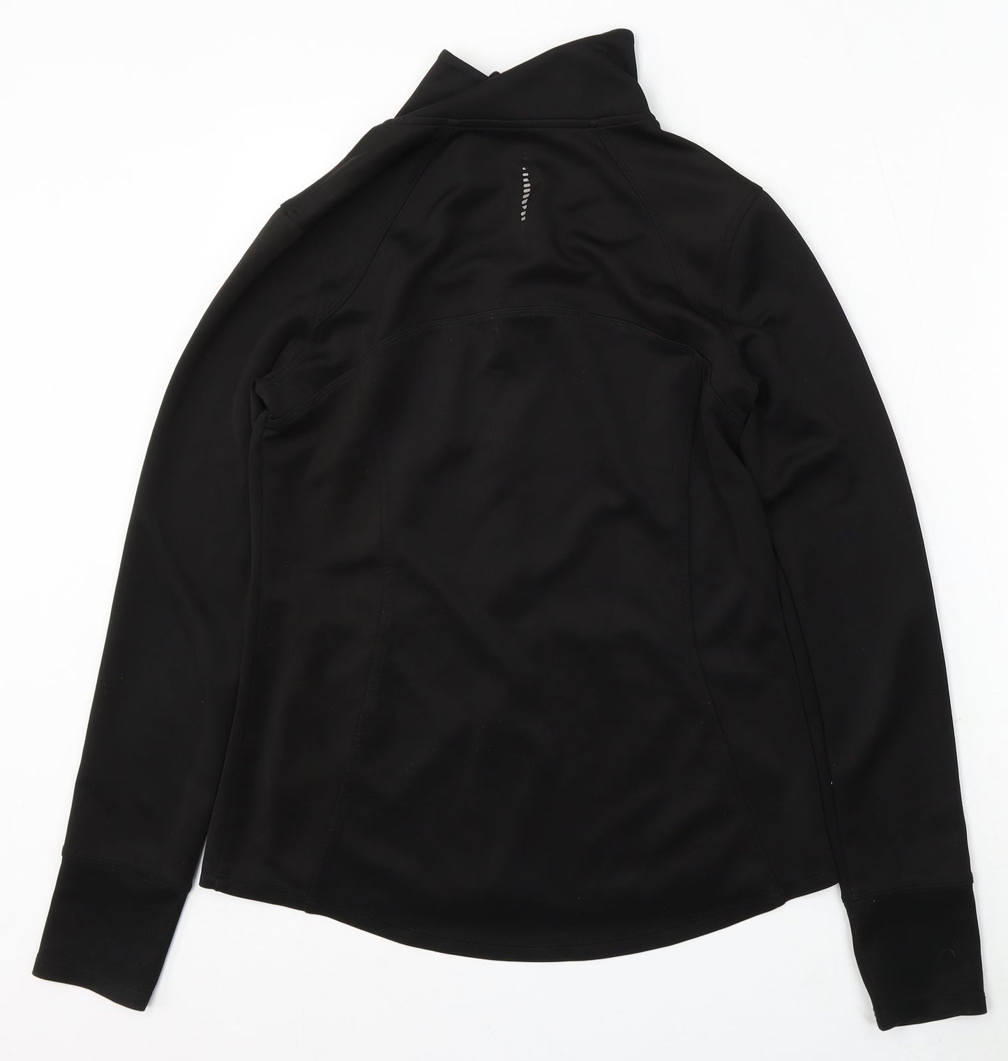 Layers Womens Black Polyester Pullover Sweatshirt Size M Zip