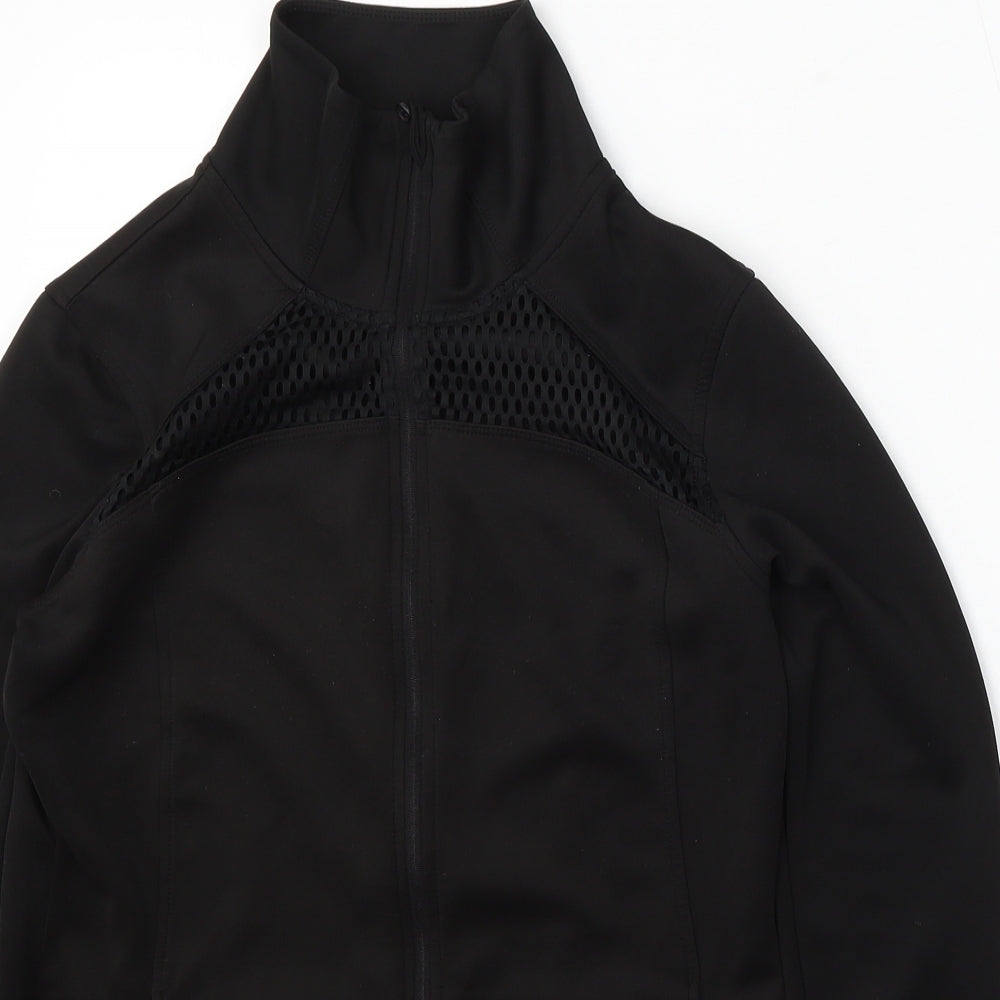 Layers Womens Black Polyester Pullover Sweatshirt Size M Zip