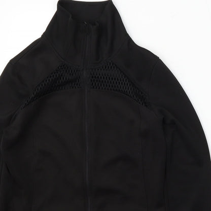 Layers Womens Black Polyester Pullover Sweatshirt Size M Zip