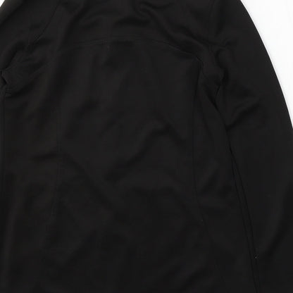 Layers Womens Black Polyester Pullover Sweatshirt Size M Zip