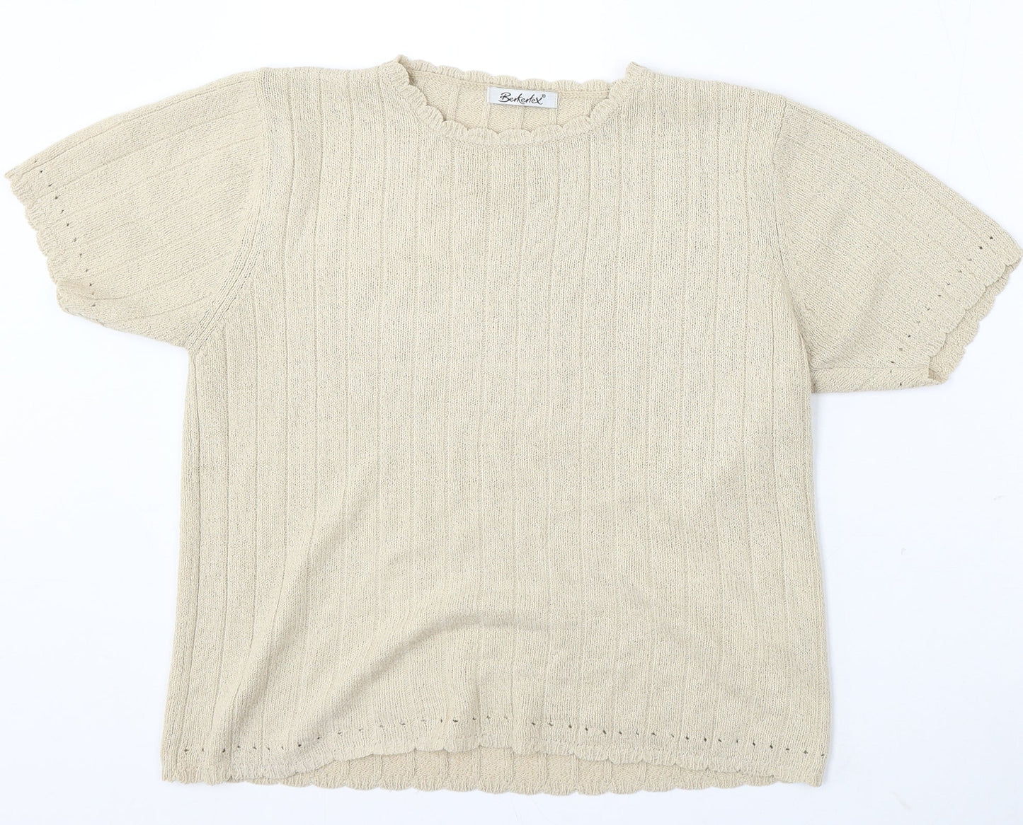 Womens UK Size 10 Berkertex Beige Pullover Jumper