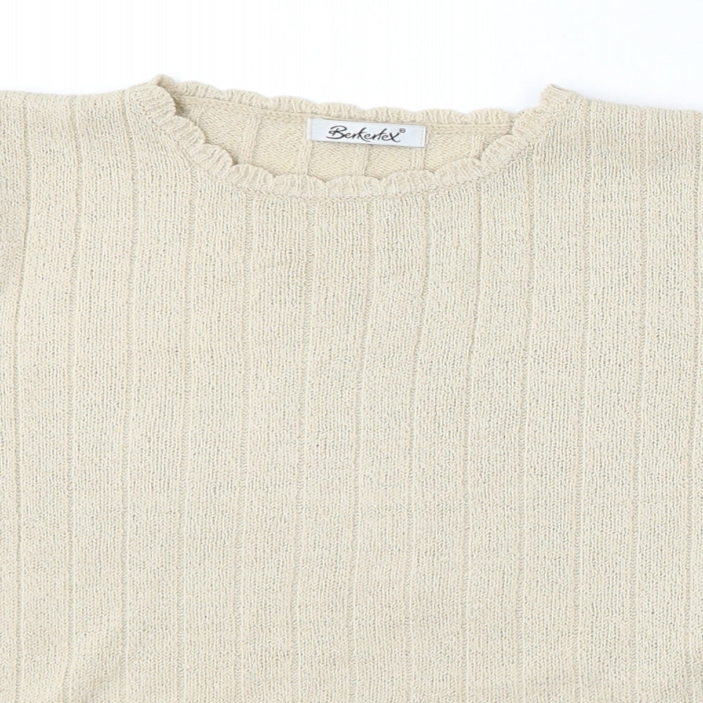 Womens UK Size 10 Berkertex Beige Pullover Jumper
