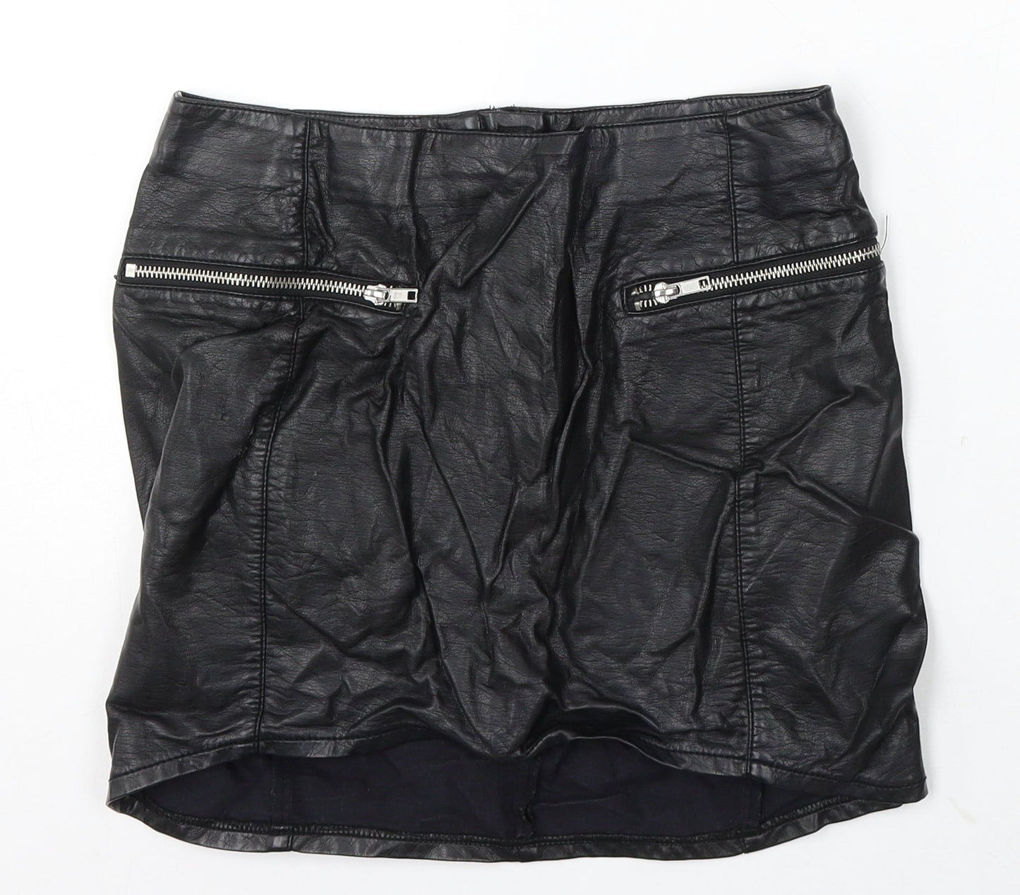 Divided by H&M Womens Black Polyurethane Straight & Pencil Skirt Size 8