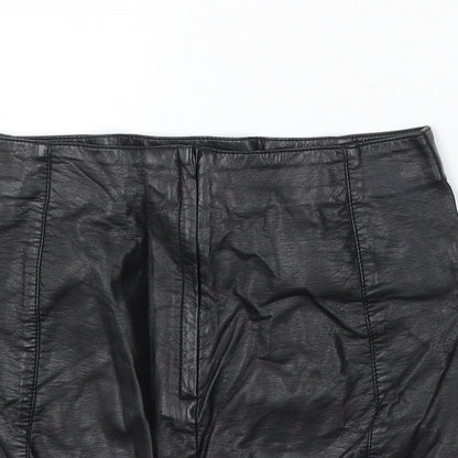 Divided by H&M Womens Black Polyurethane Straight & Pencil Skirt Size 8