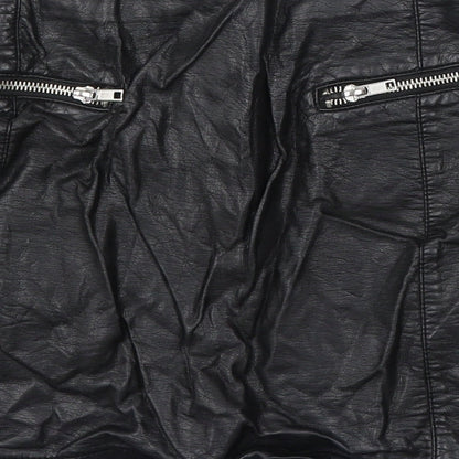 Divided by H&M Womens Black Polyurethane Straight & Pencil Skirt Size 8