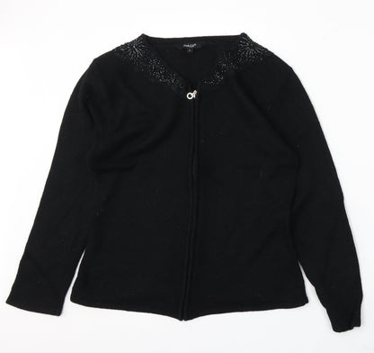 Womens UK Size L Image Black Cardigan Jumper