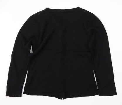 Womens UK Size L Image Black Cardigan Jumper