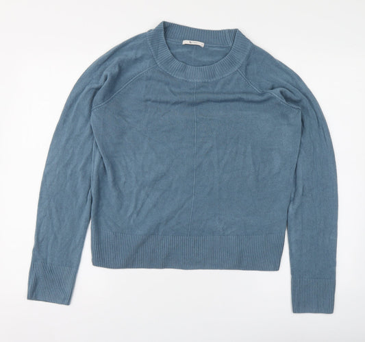 TU Womens Blue Round Neck Acrylic Pullover Jumper Size 12