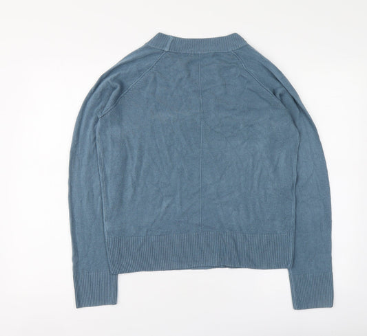 TU Womens Blue Round Neck Acrylic Pullover Jumper Size 12