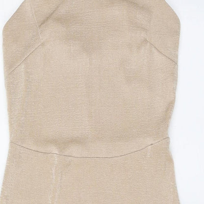 Missguided Womens Pink Polyester A-Line Size 12 Halter