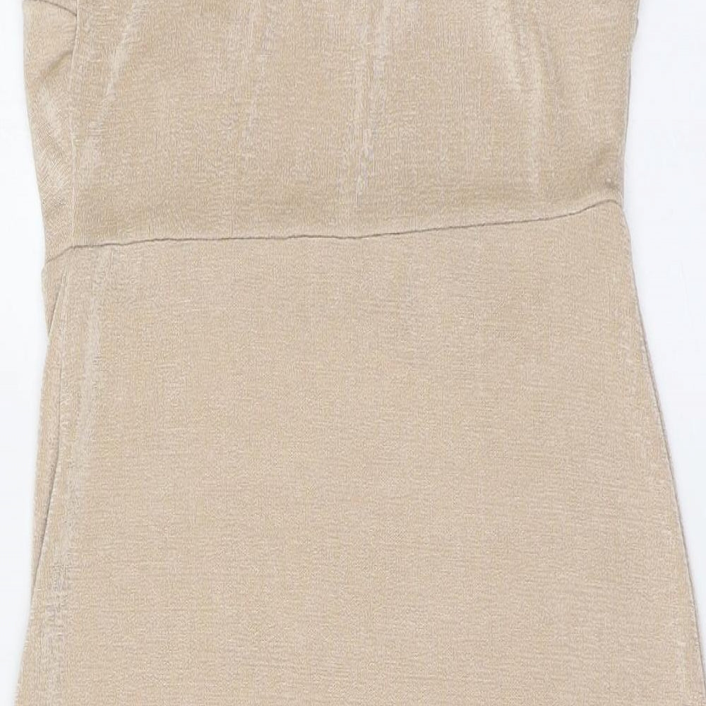 Missguided Womens Pink Polyester A-Line Size 12 Halter