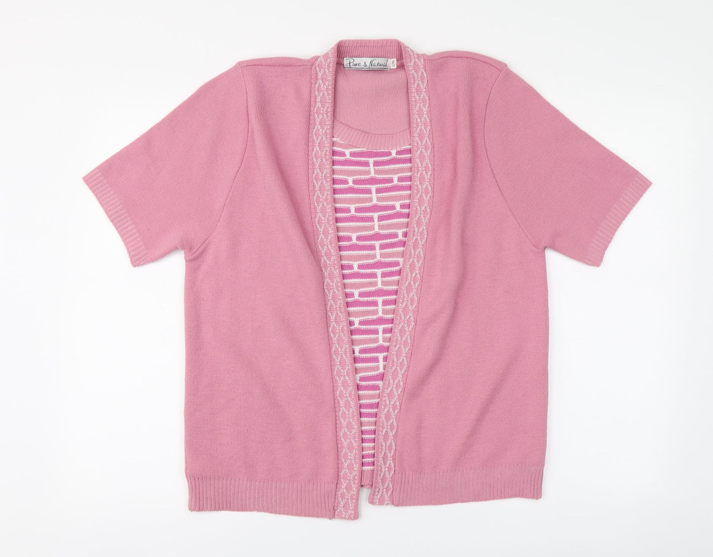 Womens UK Size L Pure & natural Pink Pullover Jumper