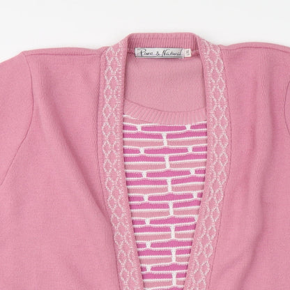 Womens UK Size L Pure & natural Pink Pullover Jumper