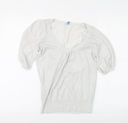 Womens UK Size 8 Oasis Silver Pullover Jumper