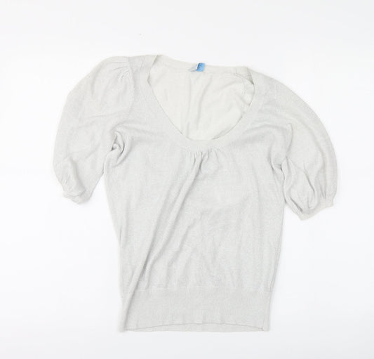 Womens UK Size 8 Oasis Silver Pullover Jumper