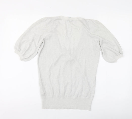 Womens UK Size 8 Oasis Silver Pullover Jumper