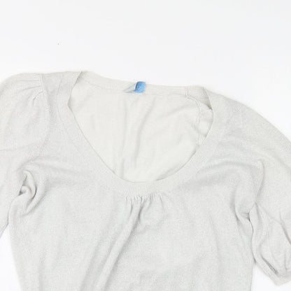 Womens UK Size 8 Oasis Silver Pullover Jumper