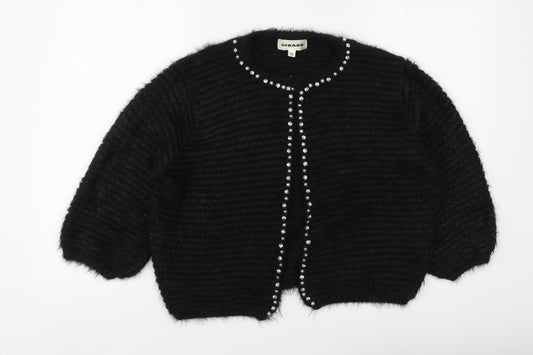 Gerard Womens Black V-Neck Polyamide Cardigan Jumper Size XL