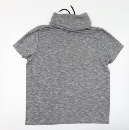 River Island Womens Grey Polyester Pullover Hoodie Size L