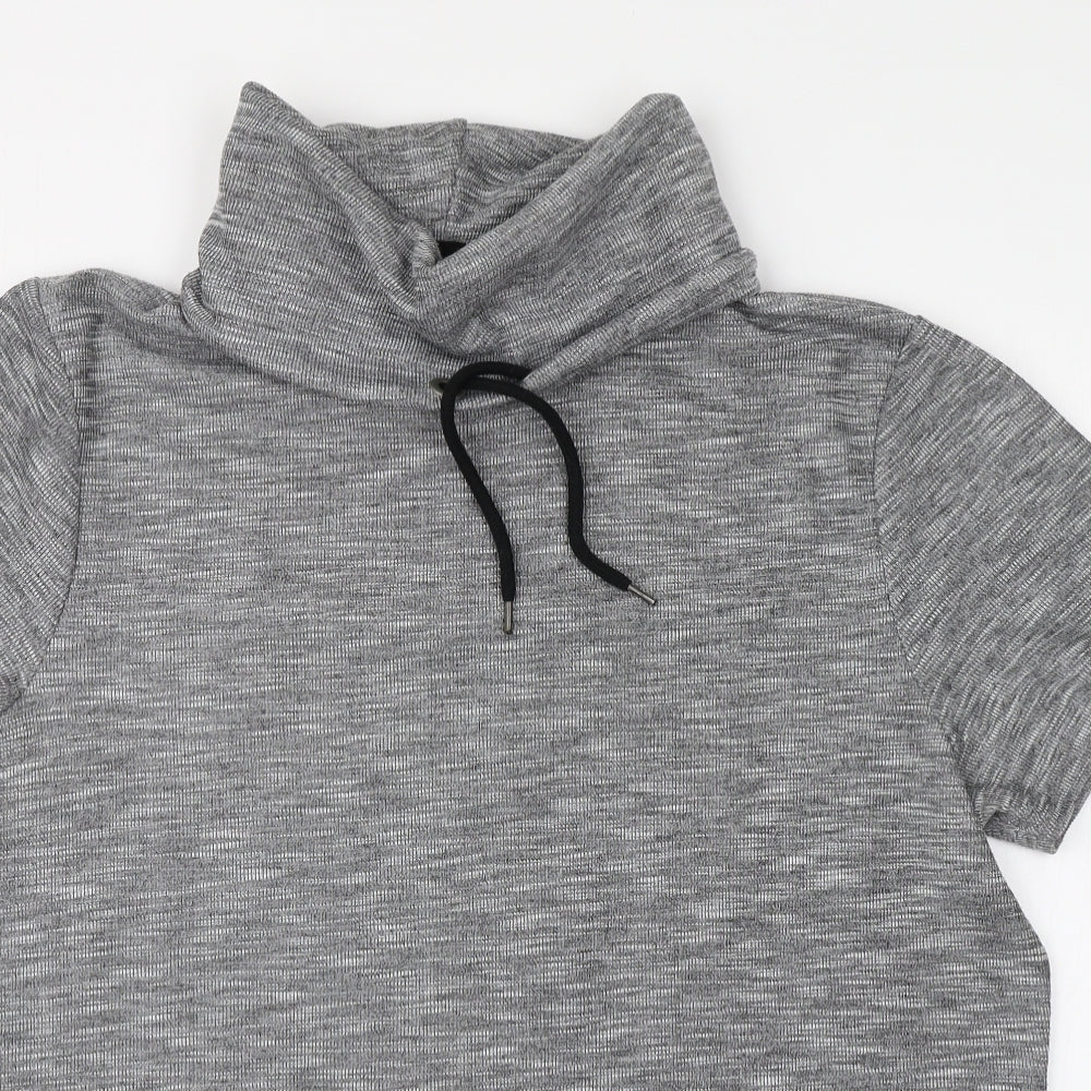 River Island Womens Grey Polyester Pullover Hoodie Size L