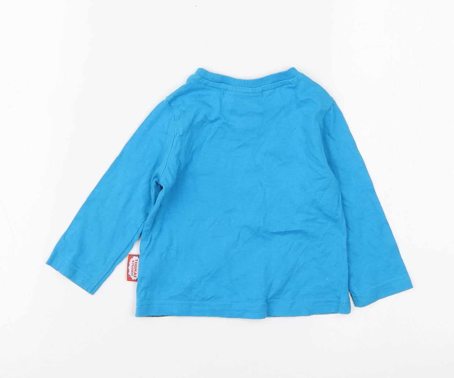 Thomas & Friends Boys Blue Cotton Basic T-Shirt Size 6-9 Months Round Neck