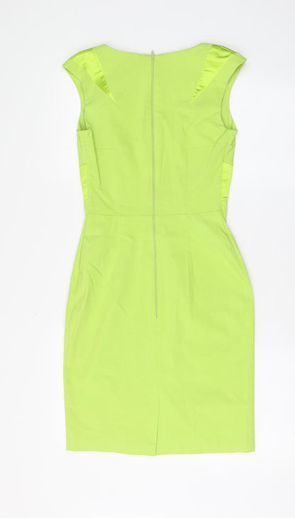 Hybrid Womens Green Polyester A-Line Size 10 Round Neck