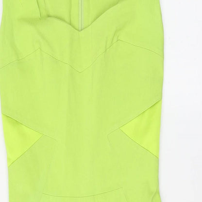 Hybrid Womens Green Polyester A-Line Size 10 Round Neck