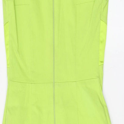 Hybrid Womens Green Polyester A-Line Size 10 Round Neck