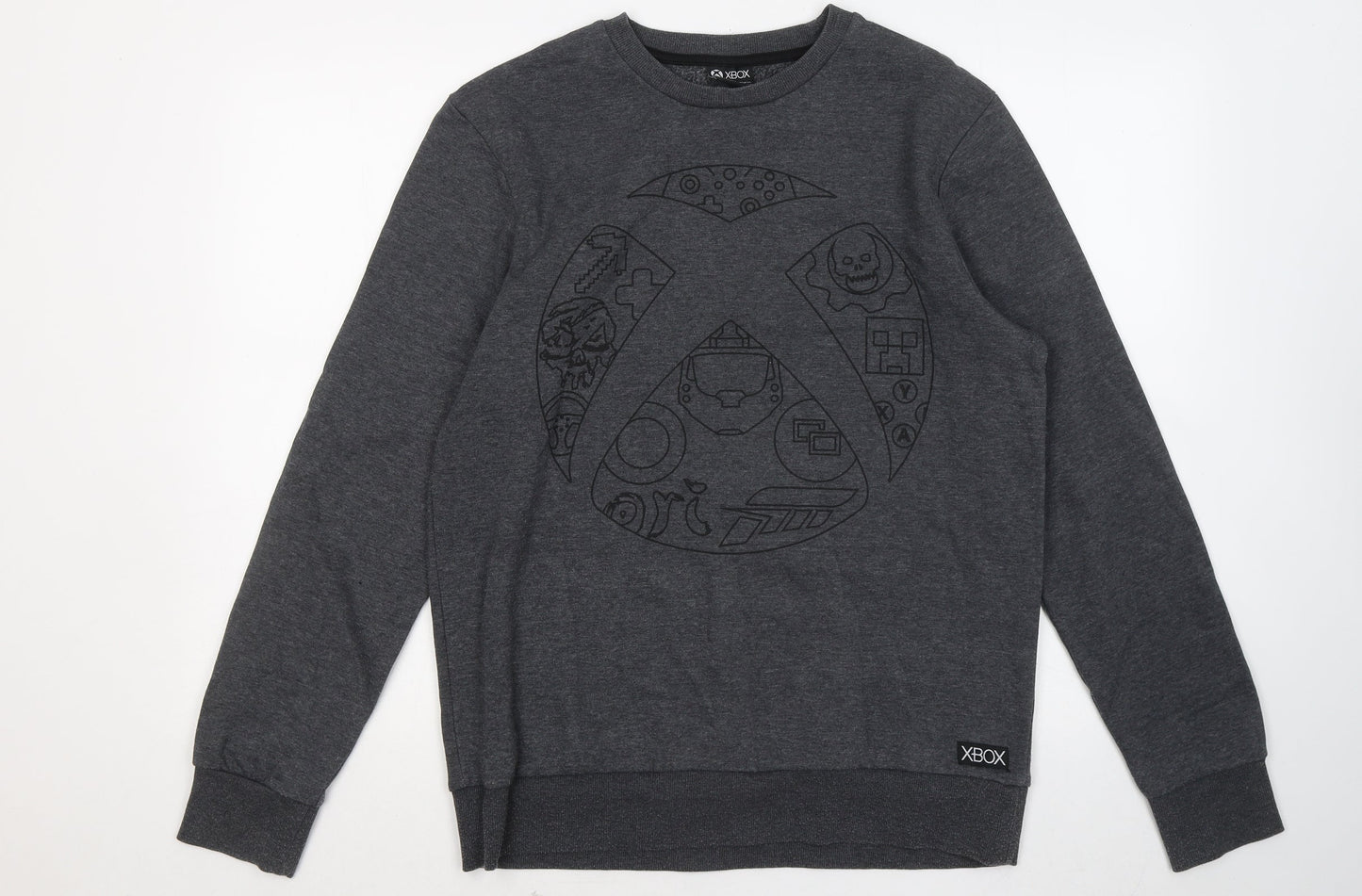 Mens UK Size M F&F Grey Pullover Sweatshirt