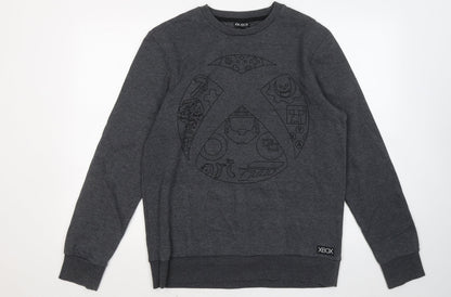 Mens UK Size M F&F Grey Pullover Sweatshirt