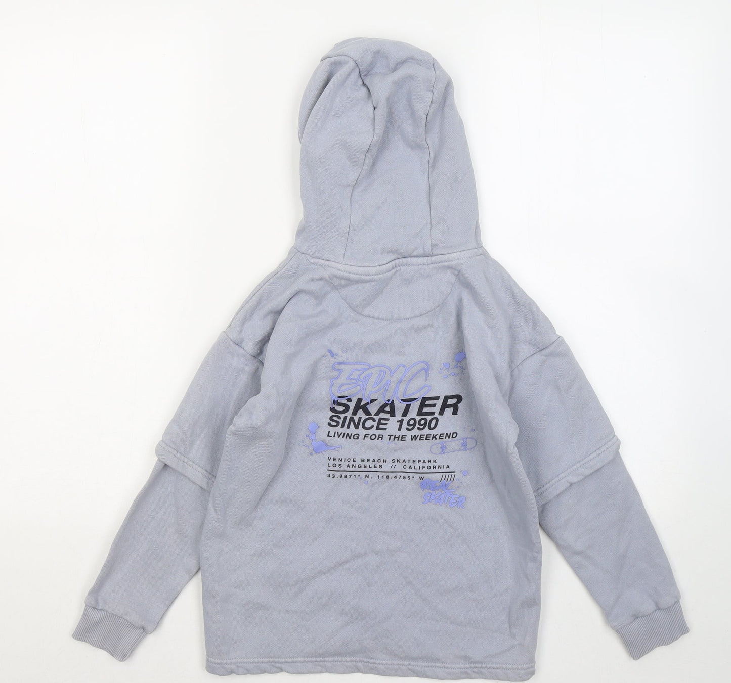 Nutmeg Girls Blue Cotton Pullover Hoodie Size 8-9 Years - Epic Scater